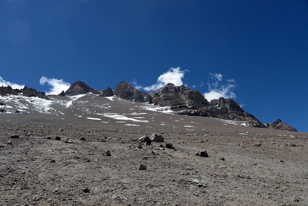 04 Aconcagua Summit Left Of Centre With Aconcagua South Summit Below The Cloud Right Of Centre On The Descent From Camp 2 Nido de Condores 5600m To Plaza de Mulas